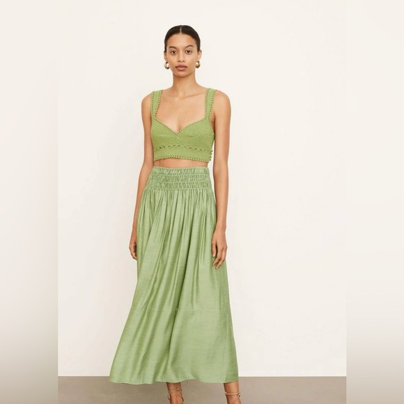 Vince Dresses & Skirts - Vince Smocked Midi Skirt in Pistachio XS